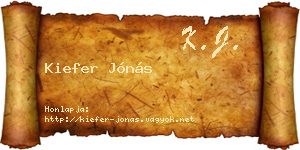 Kiefer Jónás névjegykártya